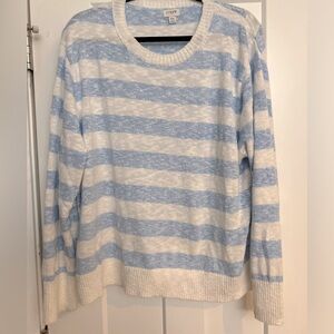 Lightweight Blue and White Striped J Crew Sweater